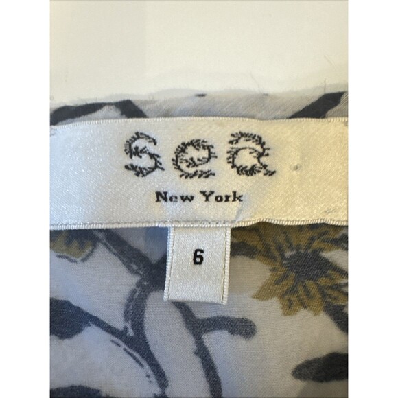 Sea New York Size 6 Dress Women's Floral Print Boho Flutter Tassel Cotton Blend - Picture 4 of 11